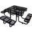 46" Square Outdoor Picnic Table In Black Steel With Umbrella Base Bracket - For Picnics, Fishing, And Tailgate Events Outdoors Ideal Parties, Camping, Fishing-599576941