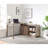 Desk L-Shaped Workstation Home Office Attached Storage Credenza Sliding Barn Door Finished On The Back Reversible Hazelnut-2147339676