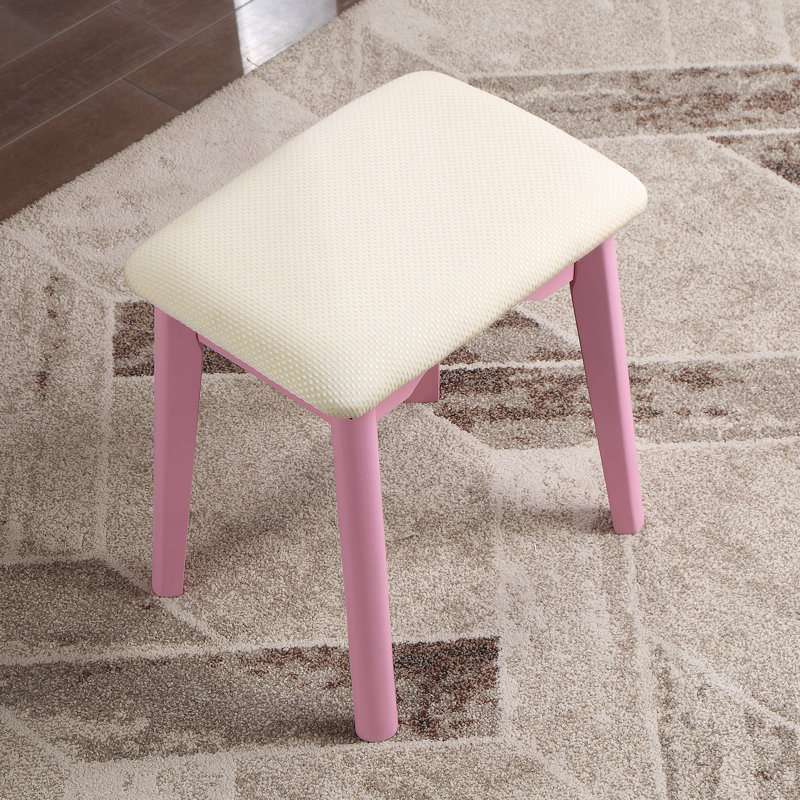 Ensemble coiffeuse et tabouret Liannon, Pink