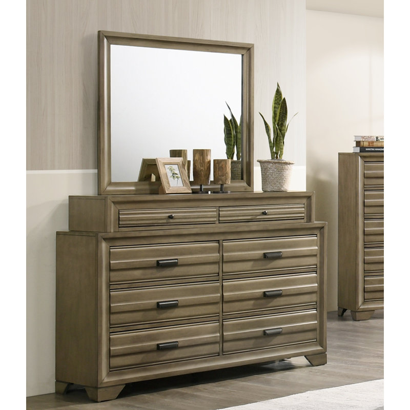 Commode 8 tiroirs avec miroir Cloe