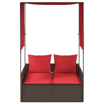  Patio Double Sun Lounger Brown, Red