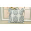 Housse de coussin à fermeture à glissière cachée à la main Fab Divine, tissu de coton, bleu et gris, 14 x 36-106744377