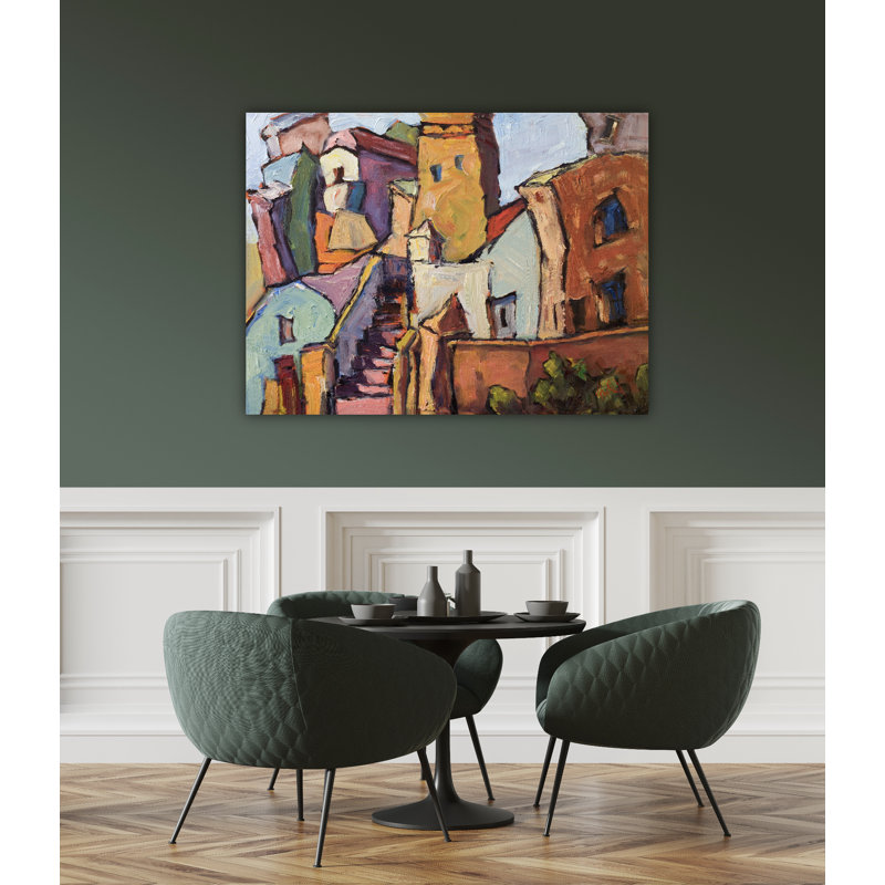 Shapes Of Santorini By John Beard - Gallery Wrapped Canvas Print Print by John Beard, 26'' H x 32'' W x 3" D, Wrapped Canvas