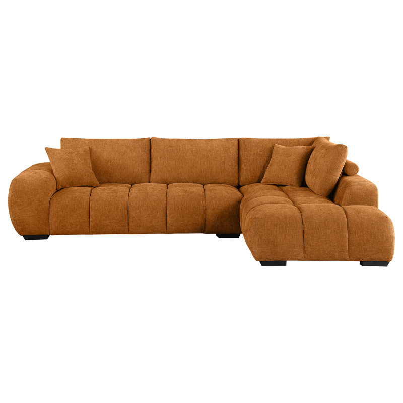 Canapé modulaire rembourré Gulshana, Tissu ambré
