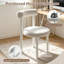 Petite chaise de coiffeuse sans accoudoirs en tissu Teddy avec soutien lombaire pour le maquillage dans la chambre, blanche-1558915064