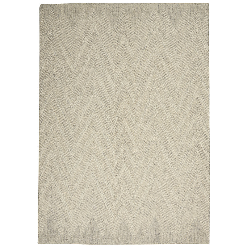Tapis ivoire fait à la main Jodie, Rectangle 5 pi x 7 pi 6 po
