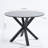 Round 42.1" Black Table With Top And Metal Legs, Suits Various Occasions 42.95 In. Wide Black Dining Table, Top, Strong Legs-1307447066