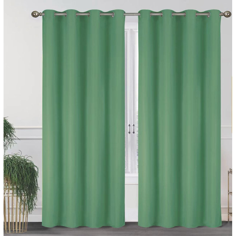 Polyester Blackout Curtain Panel, Sage, 54" W x 84" L