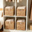 Ensemble de 4 paniers de rangement pliables de 11 po x 11 po pour tablette cubique, bacs à jacinthe d'eau tissés à la main pour l'organisation de la lessive, des jouets et des placards