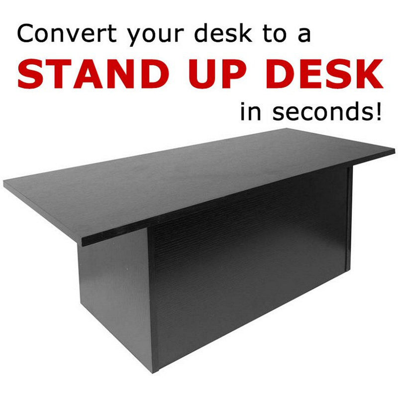 15.5'' H x 36'' W Standing Desk Conversion Unit, Black