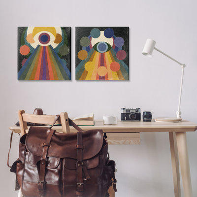  Ensemble de 2 impressions sur toile Spiritual Eye Boho Shapes par Victoria Barnes