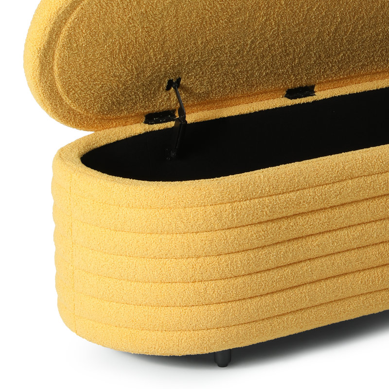 Banc de rangement en sherpa Bayville, Or, H 18,1 po x l 54 po x P 19 po