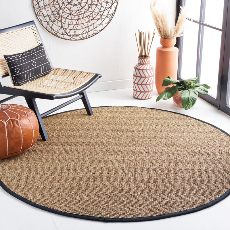 Tapis naturel / noir Hervey Bay, Rond 6 pi