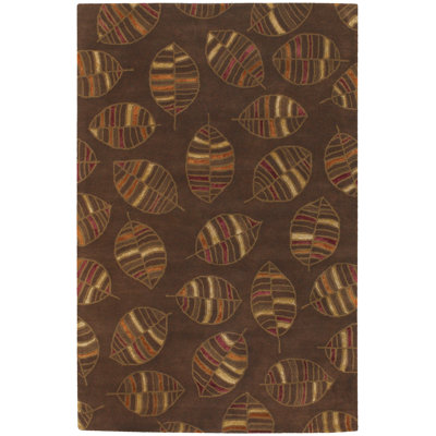Tapis à feuilles brunes Amary