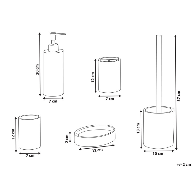 5-Piece Bathroom Accessories Set SEPAHUA, White
