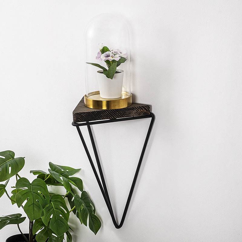 Triangle Spruce Solid Wood Accent Shelf