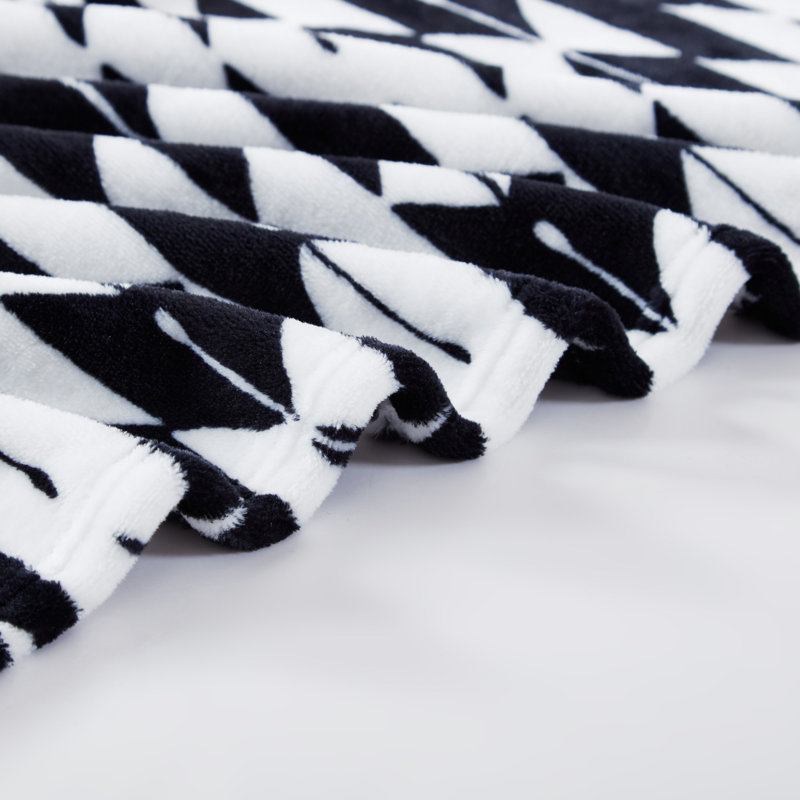 Wrangler Printed Ultra Soft Plush Fleece Throw Blanket, Black Ikat