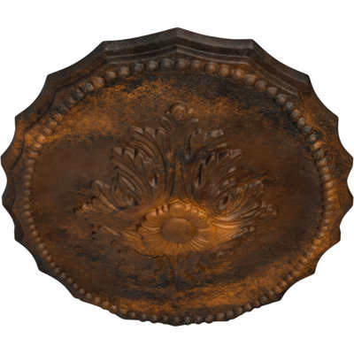 Endurathane Oxford Ceiling Medallion, 16 7/8"W x 11 3/4"H x 1 1/2"P, Hand-Painted Rust Finish