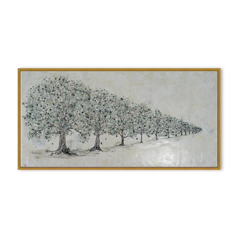 Nature Inspired "Renewal in Bloom" Canvas Wall Art By , 8" H x 16" W, Framed Canvas, Gold