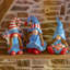 Gnome de jardin en magnésium avec robe bleue moelleuse "The Americanas"