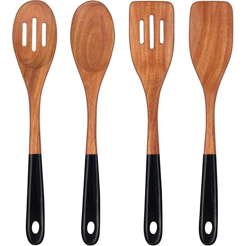 14" Acacia Wood Cooking Utensil Set