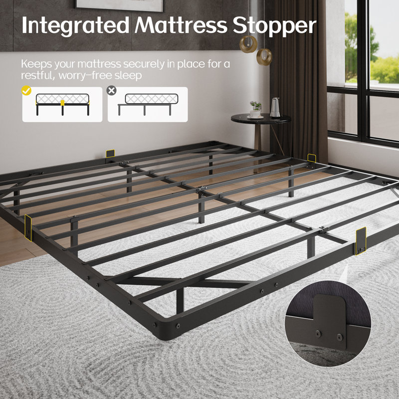 Modern Floating Bed Frame with Smart LED Lights, USB Charging, Sturdy Metal Platform, No Box Spring Needed, King