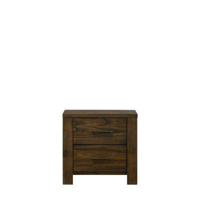 Oak Nightstand With Metal Handles - Adds Charm To Bedroom Classic In Finish Fits Perfectly