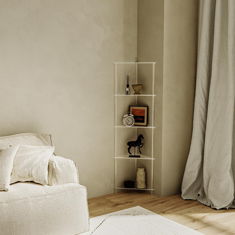 5-Tier Corner Shelf Stand, 11.7'' W Display Storage Shelf