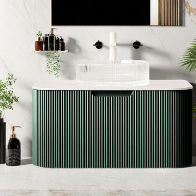 Meuble-lavabo moderne (avec meuble-lavabo et lavabo) avec rangement, baignoire en contreplaqué de 30 po