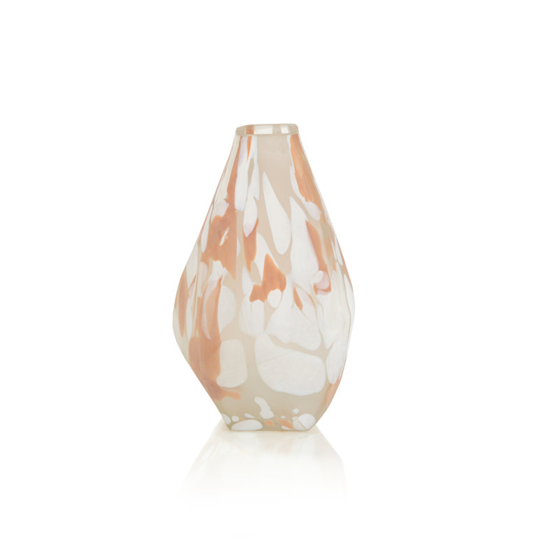 Vase en verre Blush Rock, H 8 po x l 8 po x P 5,5 po