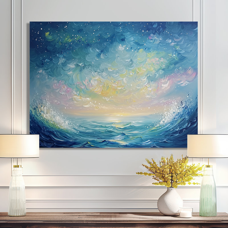 Marel Parallel Beach of Abstract Coastal Landscape IV - Art mural moderne abstrait abstrait, Framed Wrapped Canvas