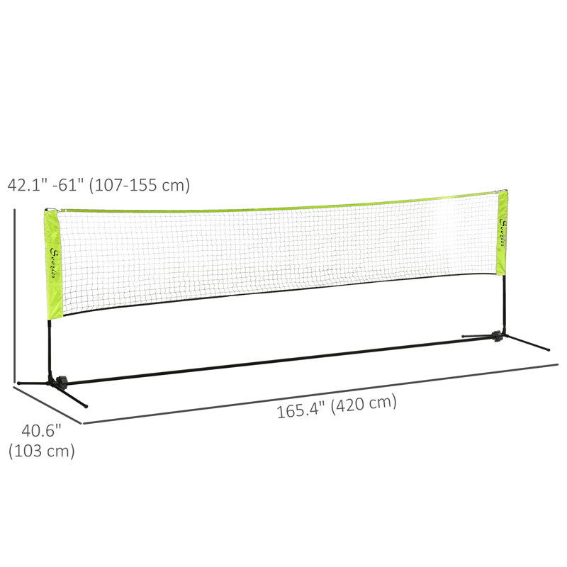 Filet de badminton de 14 pi pour le volleyball, le tennis, le badminton et le pickleball, H 61 po x l 168 po x P 40,6 po