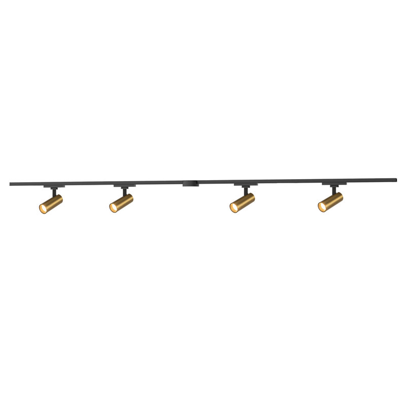 Paolo 81-in Gold dimmable LED Trilo Ceiling Kit, Brushed Gold