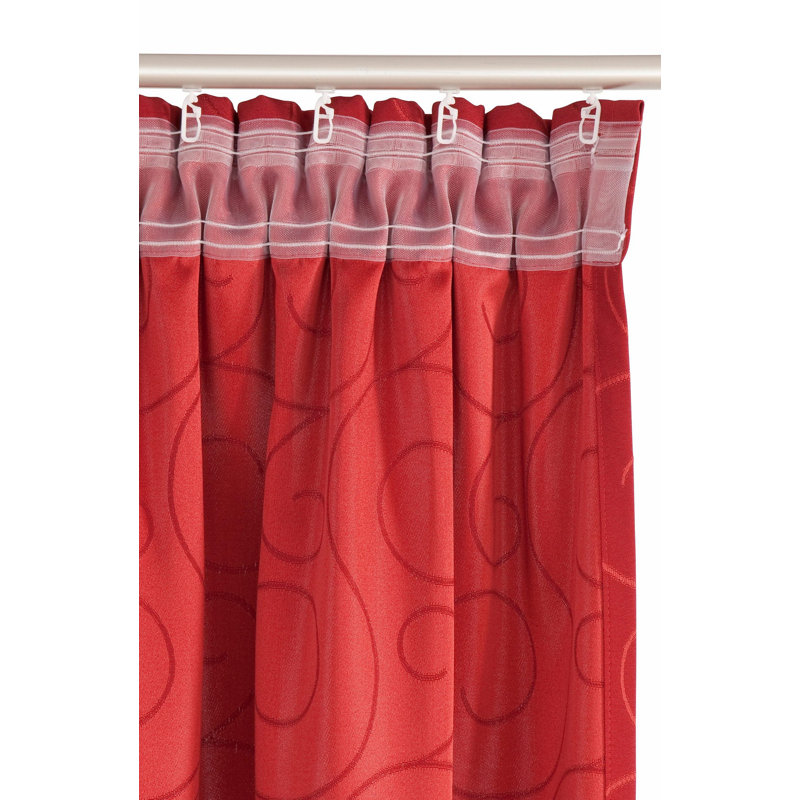 Coursey Room Darkening Curtain Single Panel, 132cm Width x 225cm Drop, Red