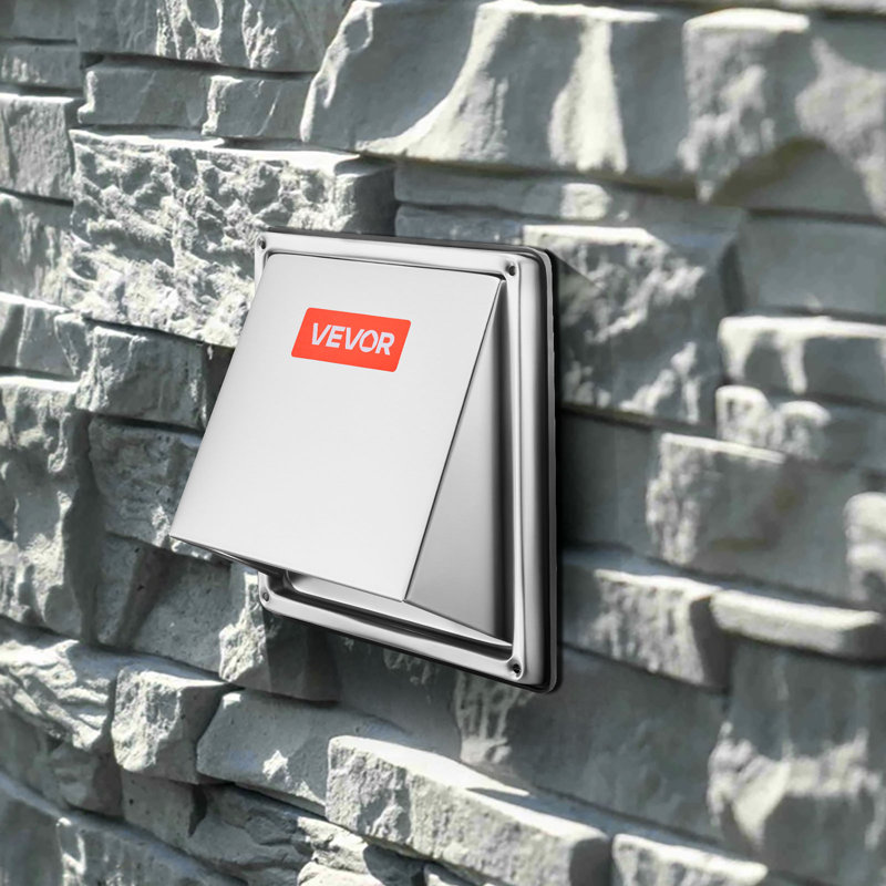Couvercle de ventilation murale 4 po, H 6,38 po x l 6,38 po x P 4,76 po