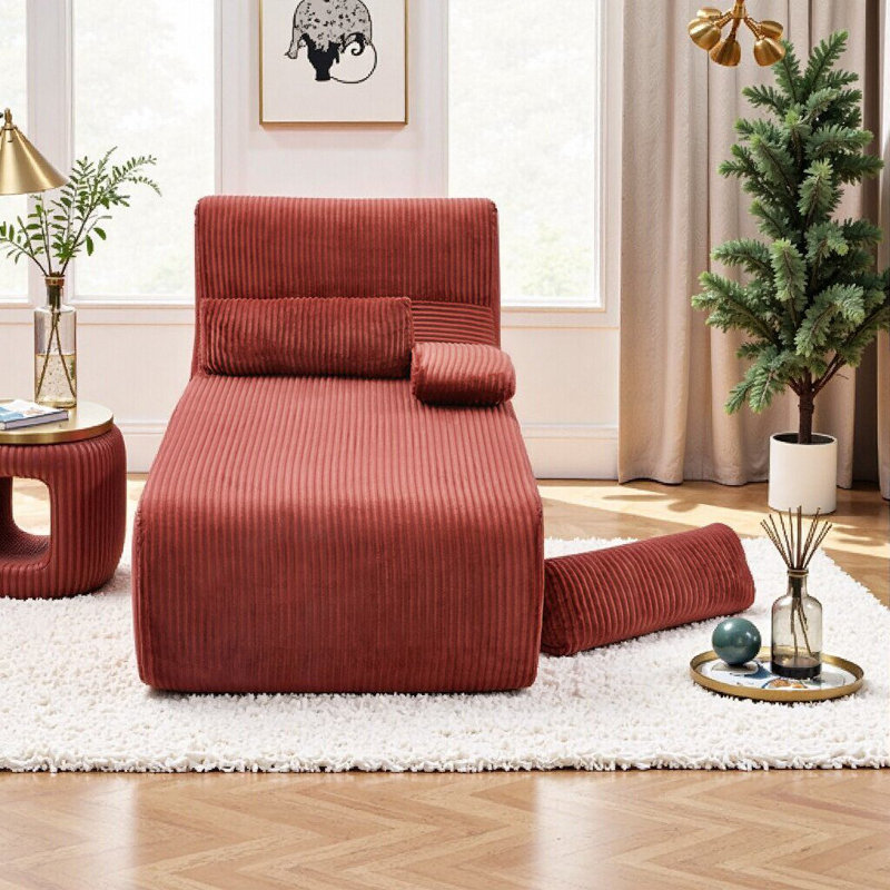 Canapé désossé de conception ergonomique, méridienne modulaire, capacité de poids de 250 lb, Rouge
