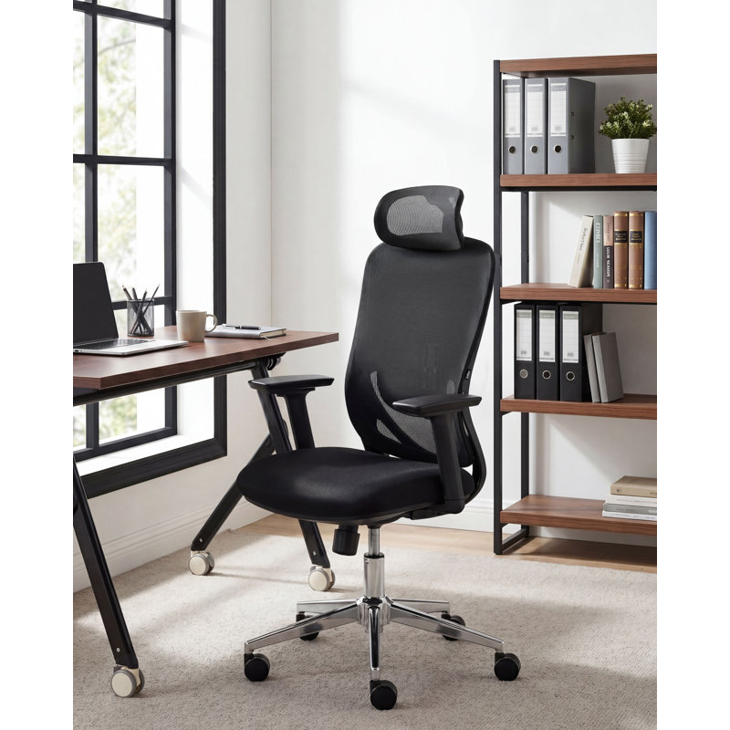 Brayden Studio Office Chair with Headrest, Black