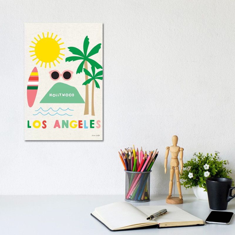City Fun Los Angeles 1 Piece Wrapped Canvas Wall Art, 20.32 cm H x 30.48 cm W