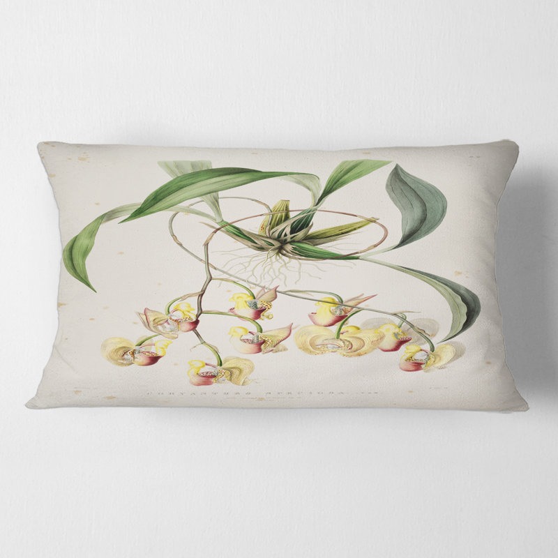 Vintage Blossoming Flower I Floral Lumbar Pillow