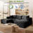 Corduroy Black Sofas Cloud Modular Sectional 108''-423648669