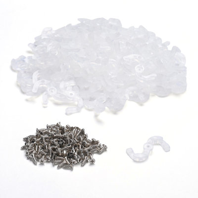 Yescom 100Pcs Christmas Light Clips Surface Mount S Clips for 3/16" Screw Size
