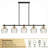 5-Light Modern Clear Glass Linear Kitchen Island Pendant Light-122370201