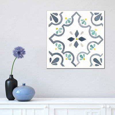 Garden Getaway Tile II White by Laura Marshall - Wrapped Canvas Painting