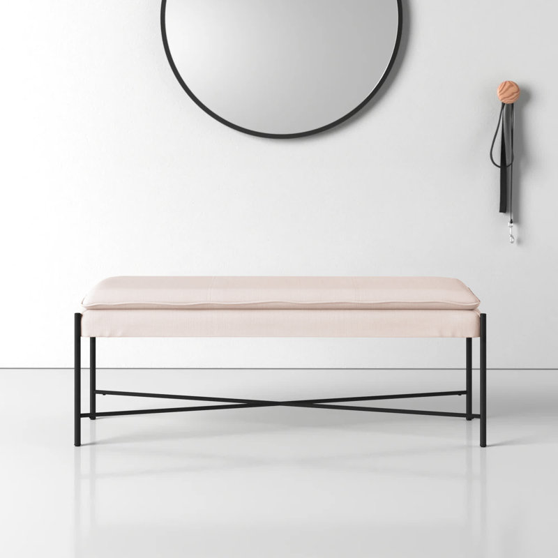 Landers Upholstered Bench, Light Beige