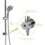 Douche avec douche de tête et à main de 10 pouces, 5 modes, fixation murale, tuyau en acier inoxydable de 5,81 lb-121077008