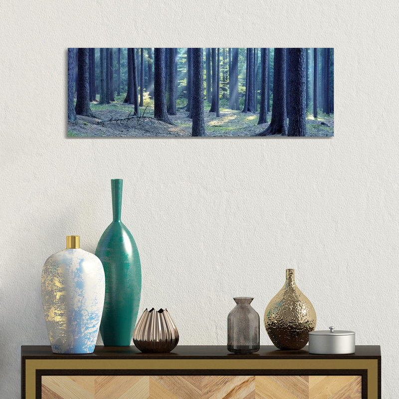 Trees In A Forest, South Bohemia, Czech Republic - Wrapped Canvas Panoramic Print, 30.48 cm H x 91.44 cm W x 1.91 cm D
