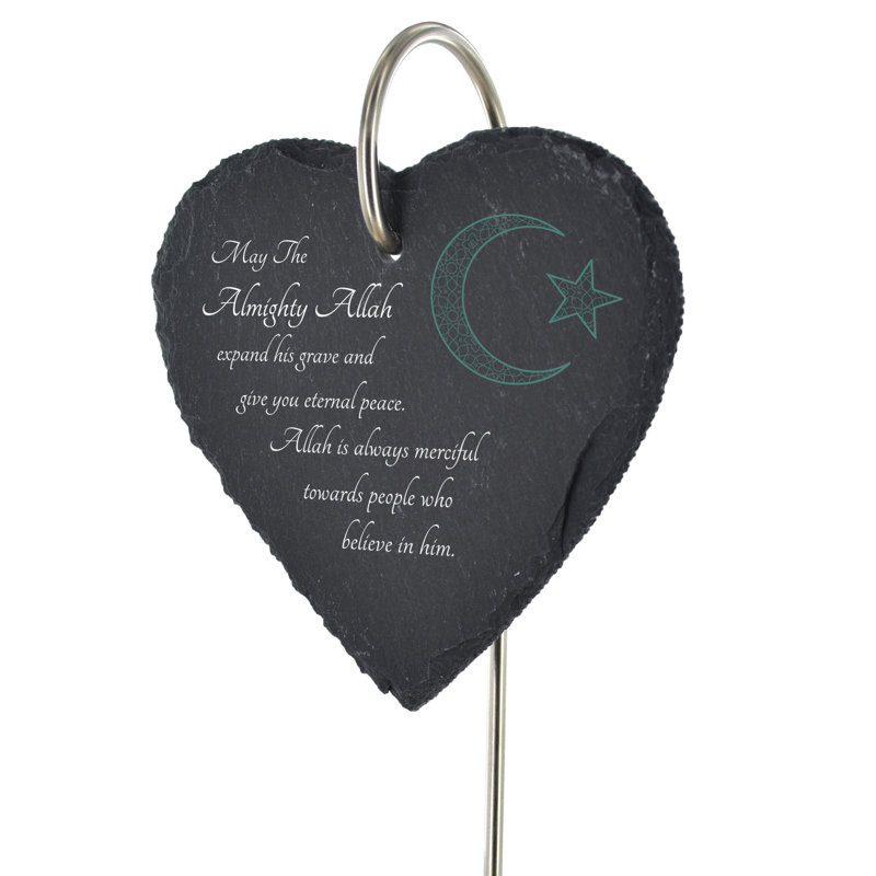 Boblitt Waterproof Slate Heart Grave Marker People Memorial Plaque
