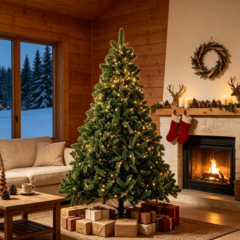 Arbre de Noël artificiel 7 pi pré-éclairé, 7'