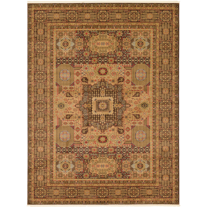 Tapis oriental beige / rouge Ophelia, Rectangle 9 pi x 12 pi 2 po