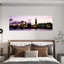 Buildings lit up at dusk Big Ben Houses of Parliament Thames River City Of Westminster London England 1 Piece Wrapped Canvas Panoramic Wall Art-1597763607